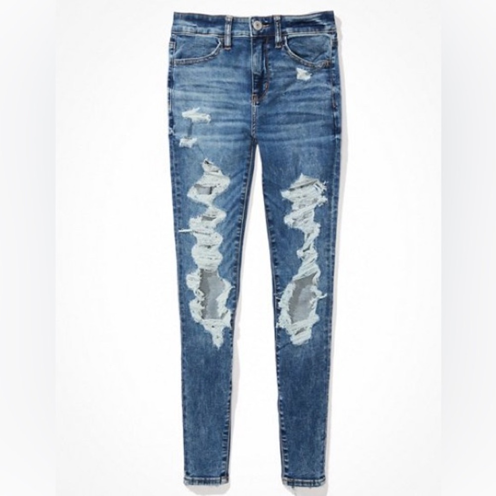 American eagle next level ripped high wasted jeans